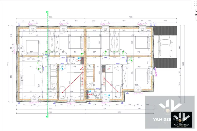 Moderne halfopen nieuwbouwwoning met 4 slaapkamers en 2 badkamers met carport foto 12