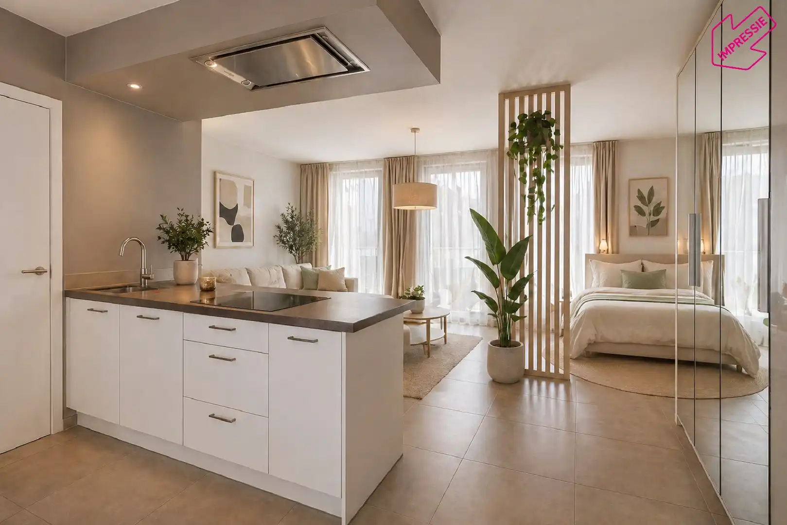 Slim wonen of zorgeloos investeren – stijlvolle nieuwbouwstudio met terras in Boechout foto 3