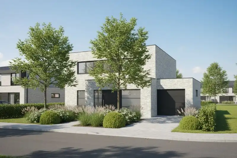Nieuw te bouwen alleenstaande woning te Outrijve. foto {{pictureIndex}}