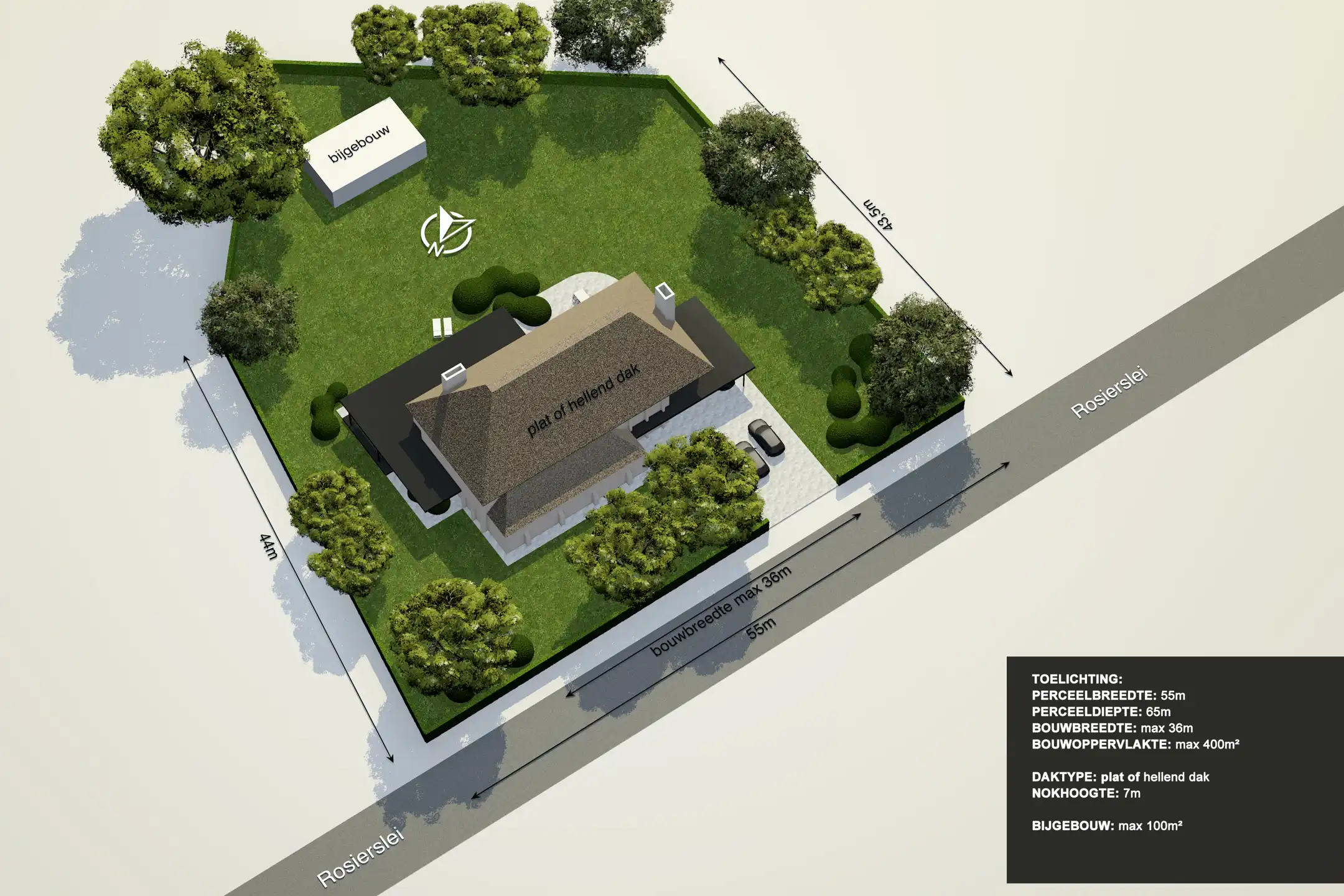 Uniek perceel grond van ca. 3147m² en een perceelbreedte van 56 m! foto 2