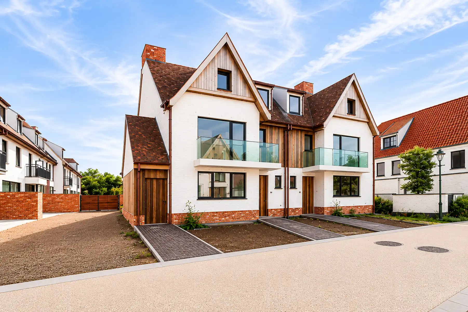 Nieuwbouw - ongemeubelde koppelvilla in rustige,  residentiële wijk te Knokke-Heist  foto 2