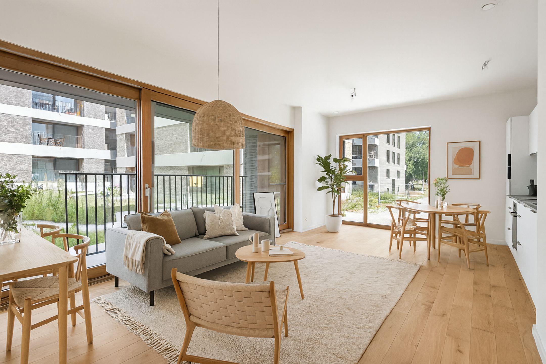 Gelijkvloers app met tuin in prestigieus project in Wilrijk foto {{pictureIndex}}