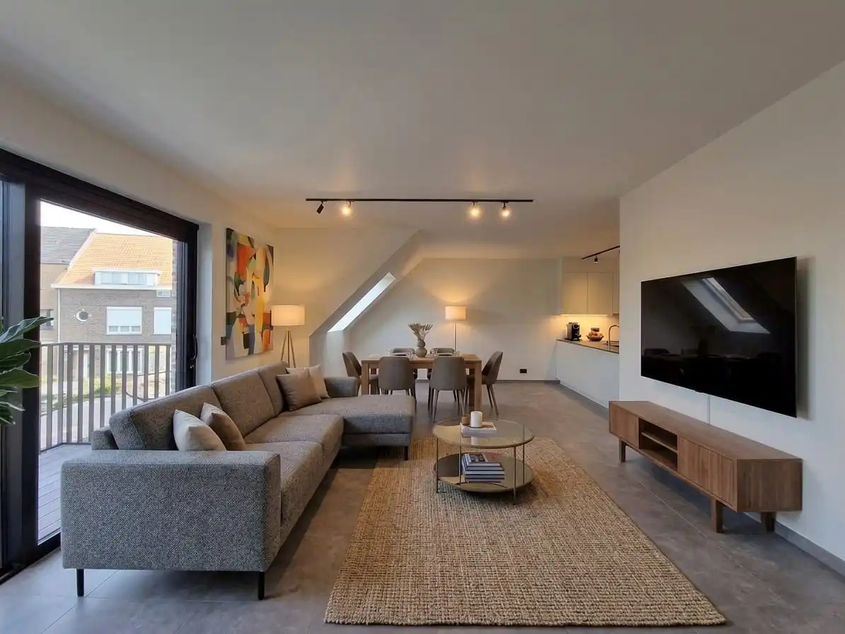 RUIM NIEUWBOUW DUPLEXAPPARTEMENT MET 3 SLPKS | TERRAS EN AUTOSTAANPLAATS IN RUISELEDE foto 2