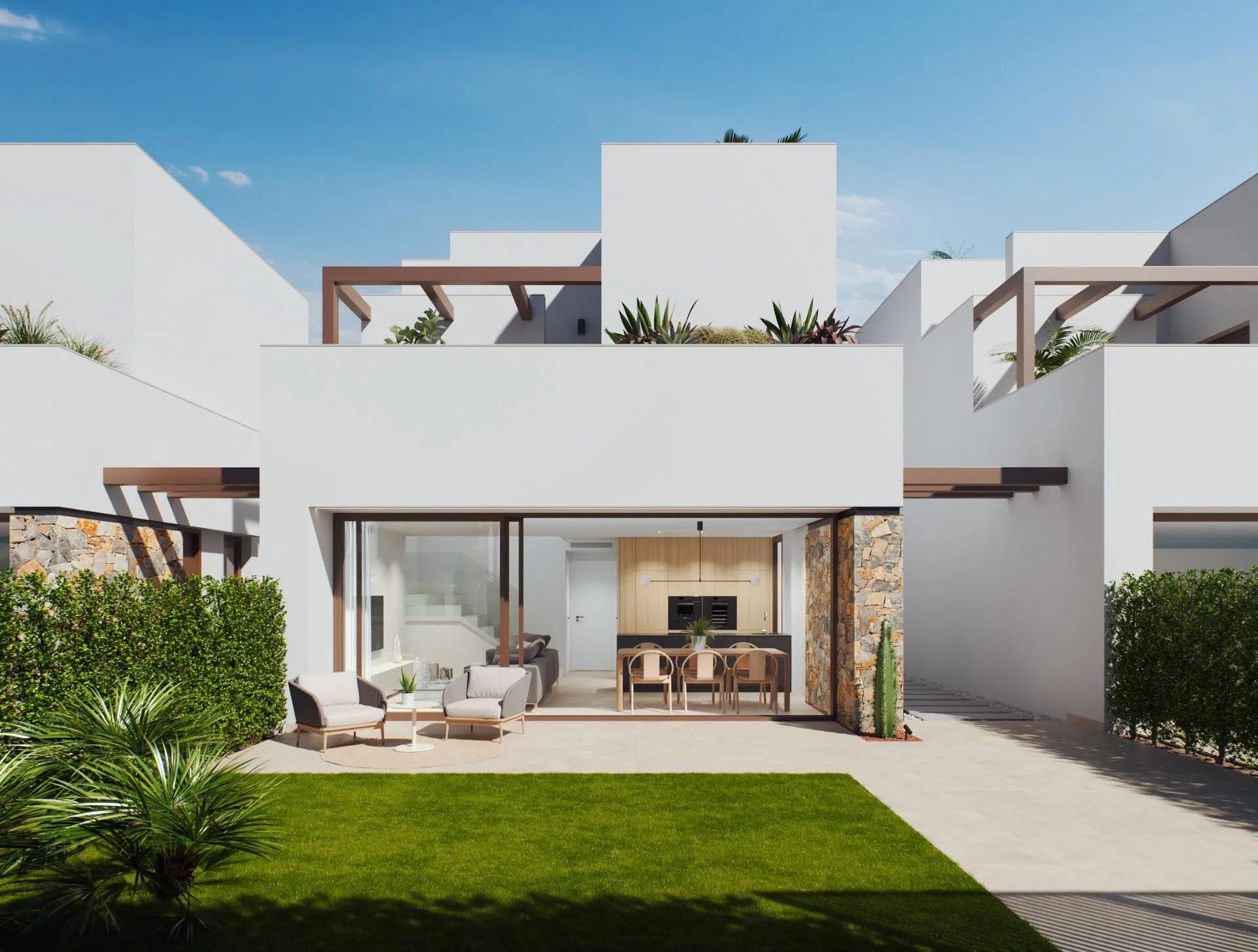 Exclusieve nieuwe villa's in omheind resort aan de kust van Murcia – luxe wonen nabij de Mar Menor foto {{pictureIndex}}