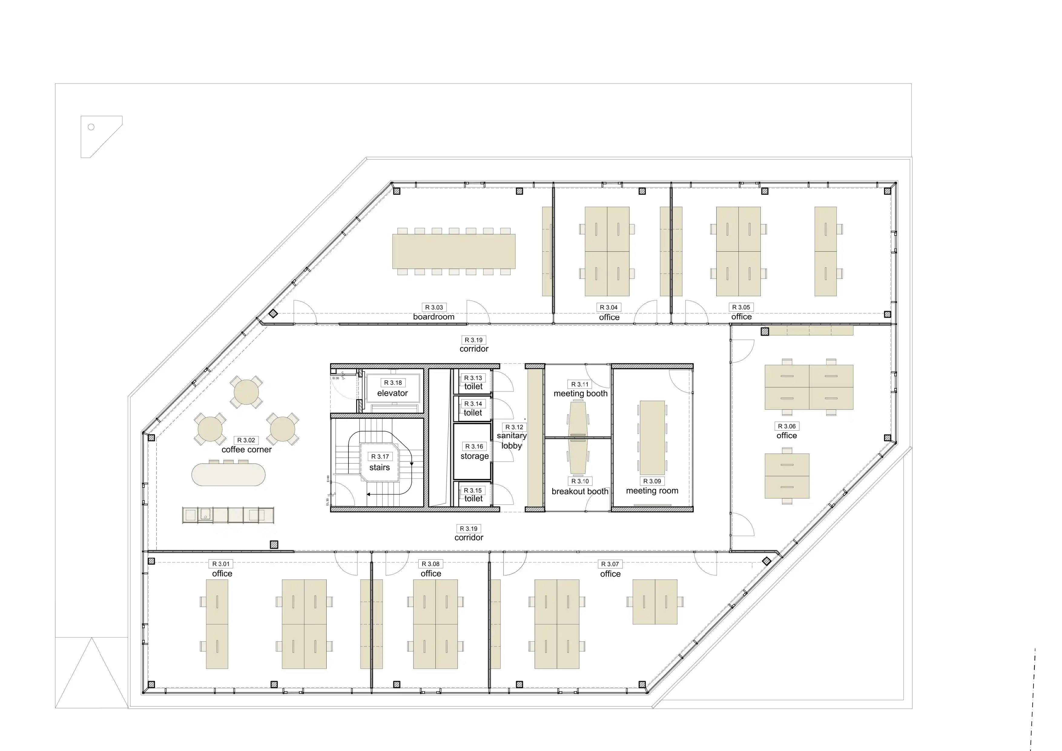 Te huur: panoramaverdieping (535 m²) in instapklaar nieuw kantoorgebouw – Aalter foto 15
