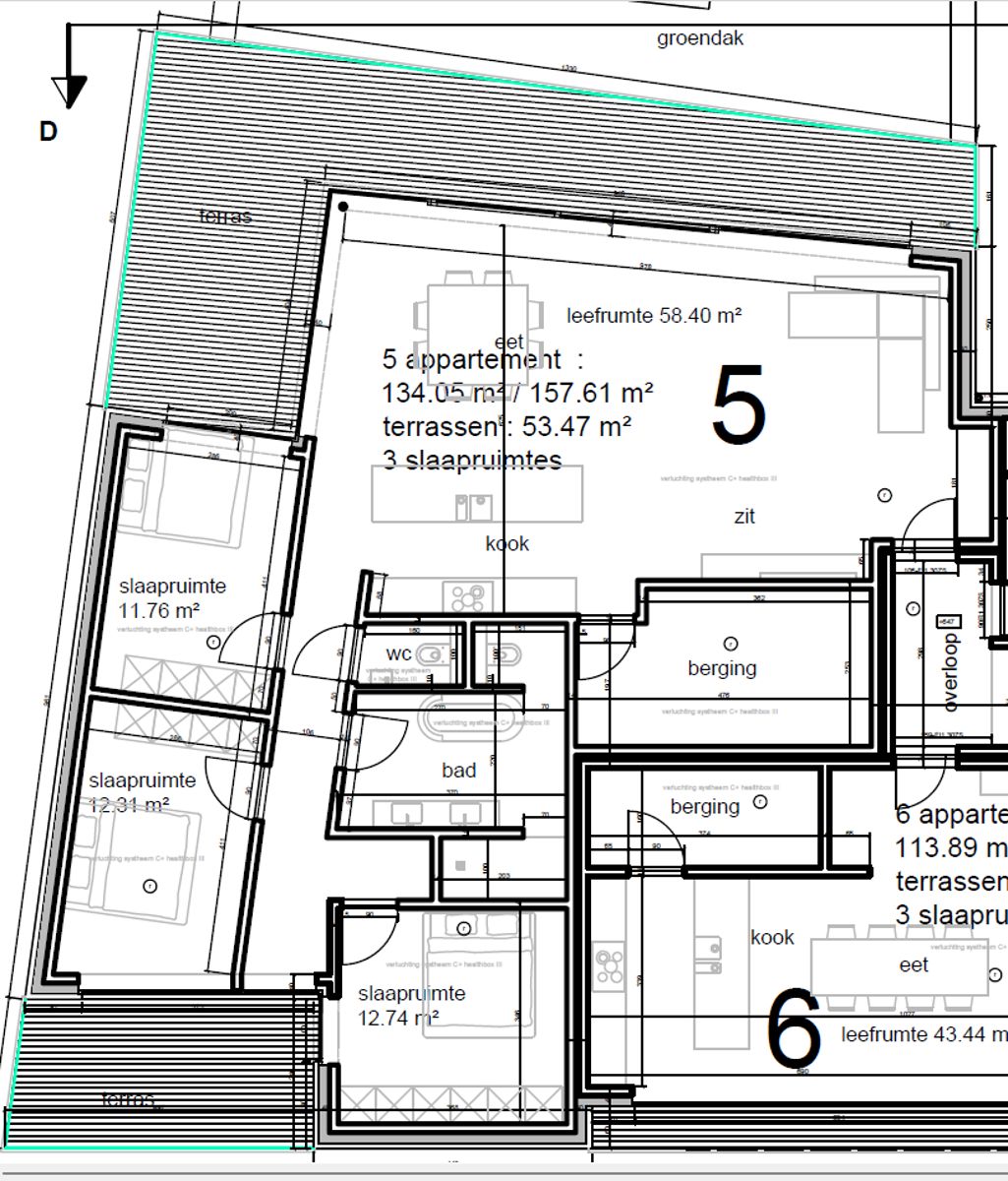 Nieuwbouwappartement met 3 slpks + terras foto 9