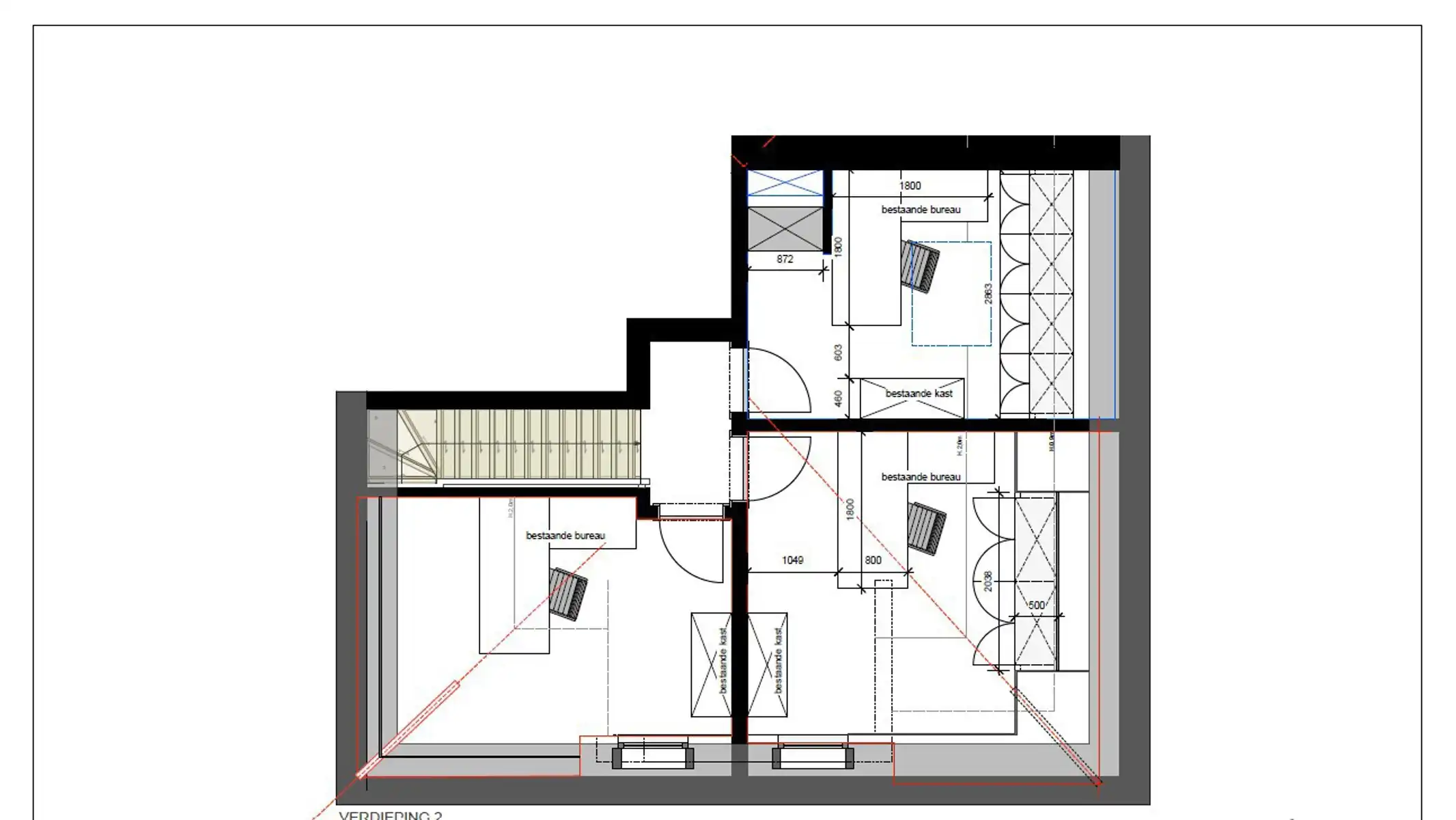 Duplex-kantoorruimte met 6/9 werkplekken in dienstencentrum. foto 29