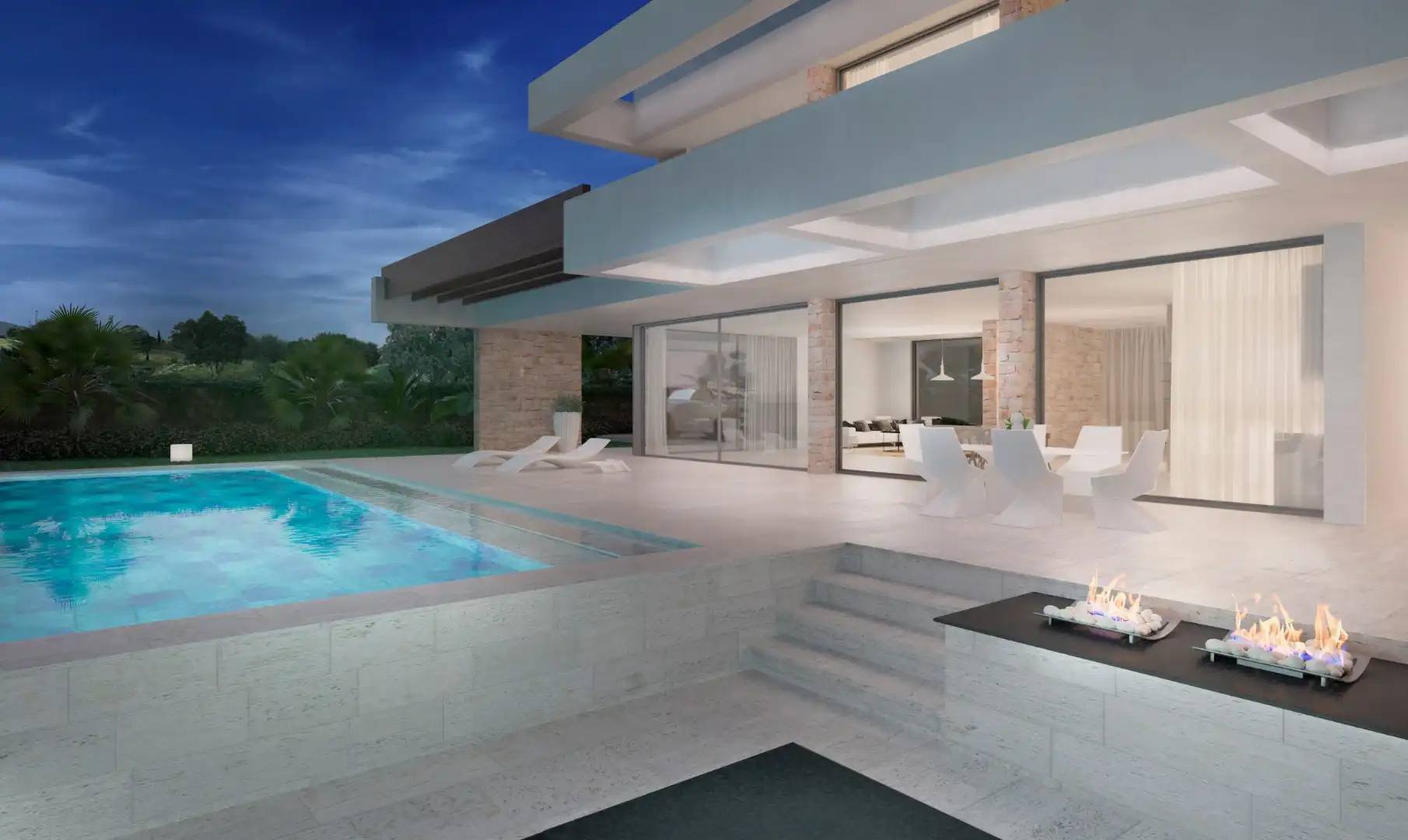 Nieuw te bouwen villa met zicht op golf en zee te Elviria. foto 8