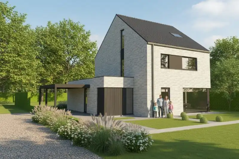 Nieuw te bouwen alleenstaande woning te Emelgem. foto {{pictureIndex}}