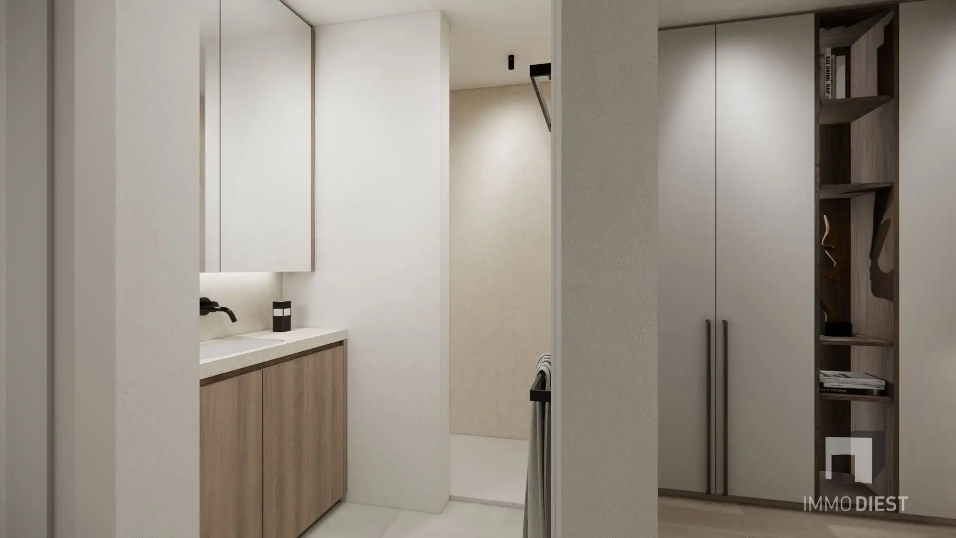 Gelijkvloers app. van 82m2 met 2slpk en 2 ensuite badkamers foto 9