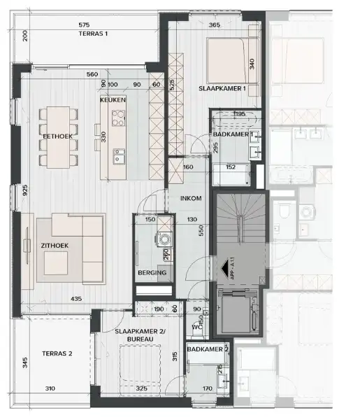 Lichtrijk doorkijkappartement met terras en uitzicht op het water foto 2