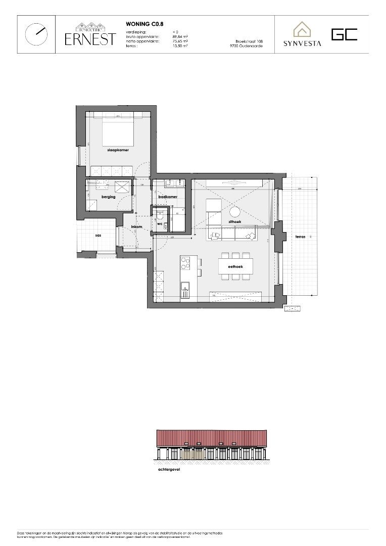 Modern huis met 1 slaapkamers en vide – Nieuwbouwproject Ernest, Oudenaarde foto 3