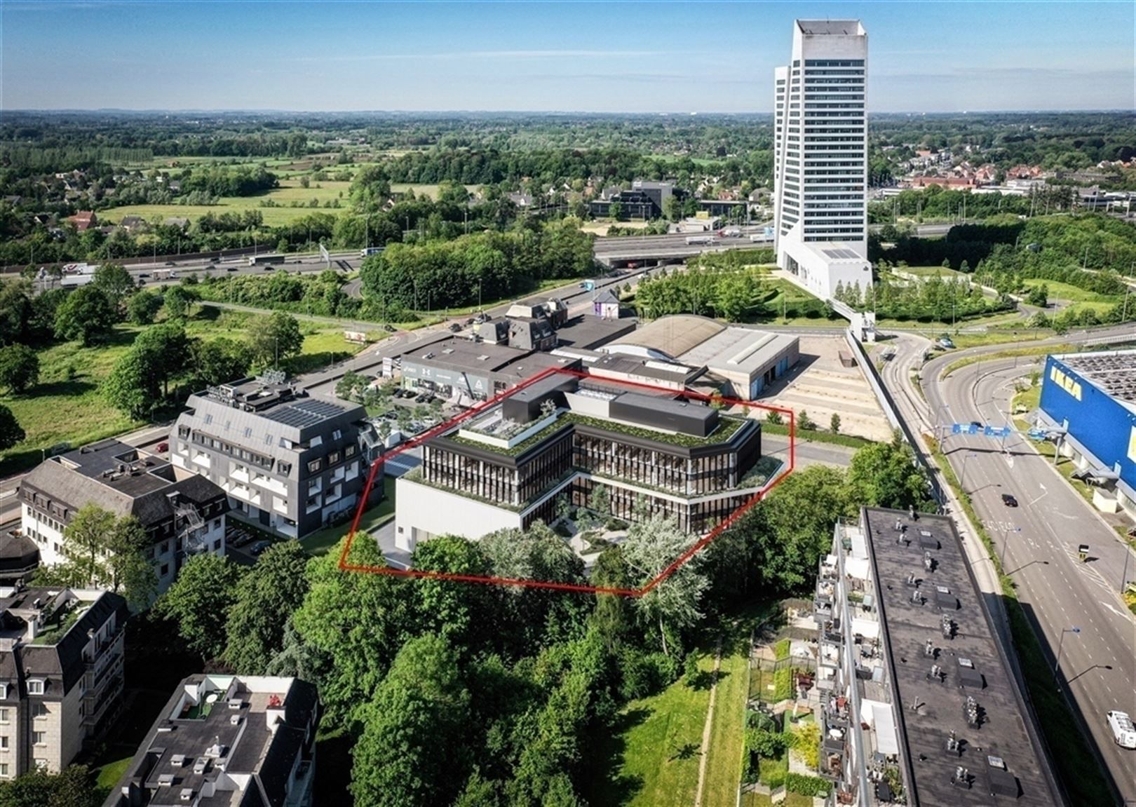 Stijlvolle nieuwbouwkantoren langsheen de Kortrijksesteenweg aan de op- en afrit van de E40 en R4. foto 10