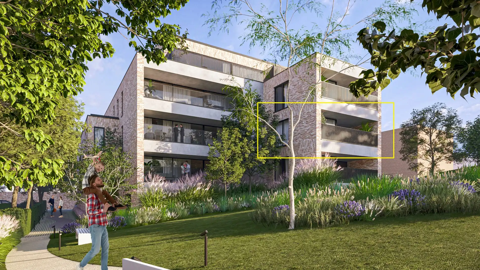 Nieuwbouwappartement op de 2de verdieping met 2 slaapkamers en ruim terras uitgevend op het groene Mottepark, in res. De Motte, vlakbij het centrum van Hoeselt foto 3