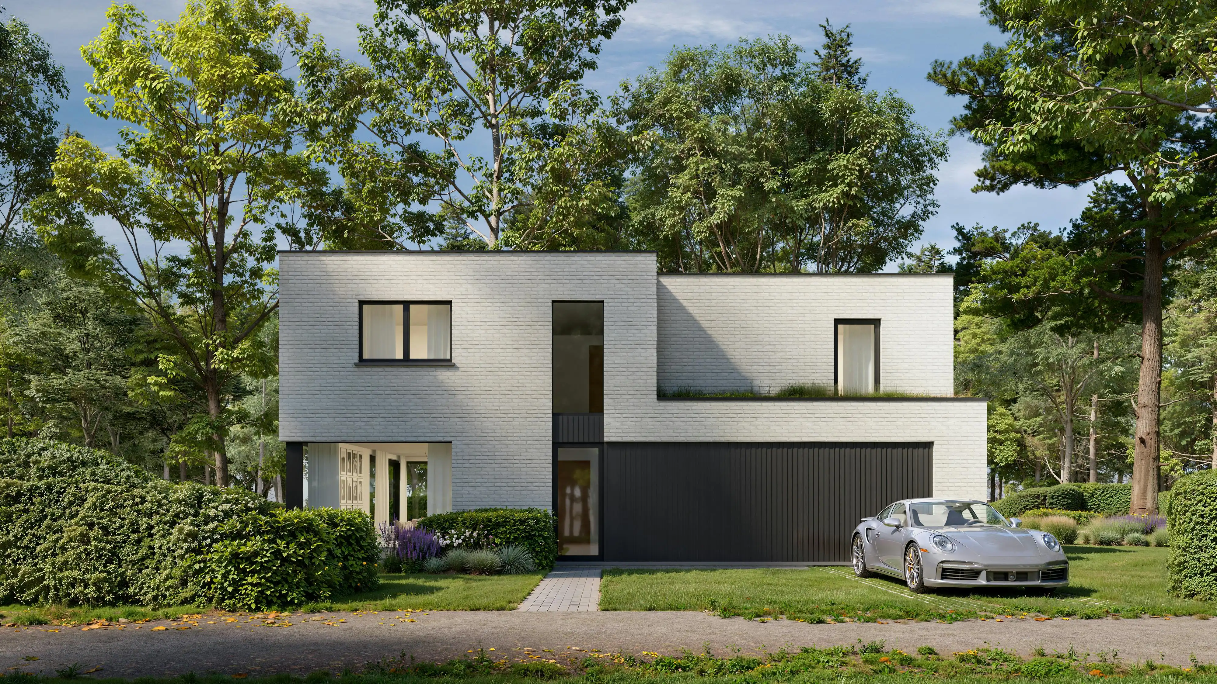 Nieuwbouwvilla langs Zilversparrenstraat te Sint-Kruis (Brugge) foto {{pictureIndex}}