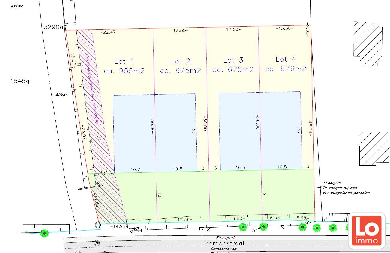 Mooie bouwgrond voor een halfopen woning zuidgeoriënteerd met een opp. van 675m² foto 4