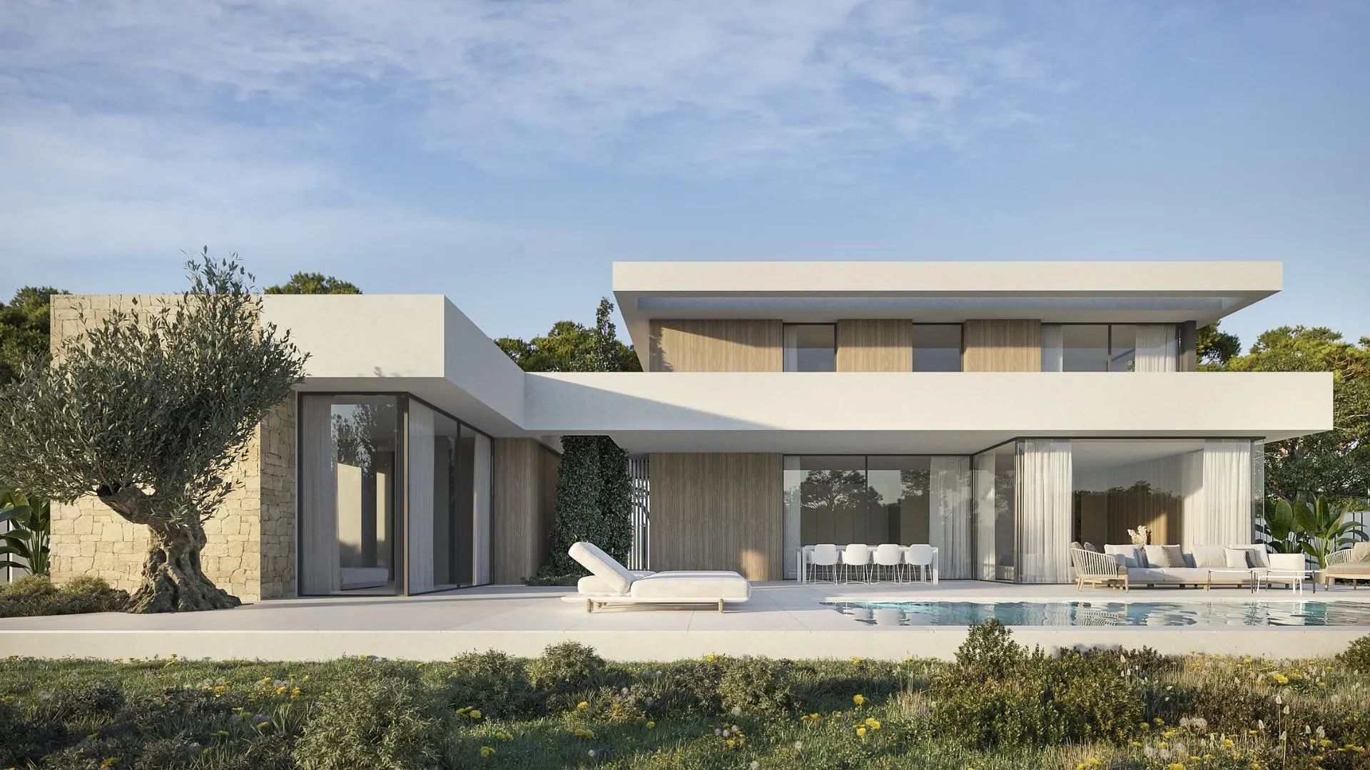 Exclusieve nieuwbouwvilla in Moraira – modern design en luxe levensstijl op slechts minuten van de Middellandse Zee foto {{pictureIndex}}
