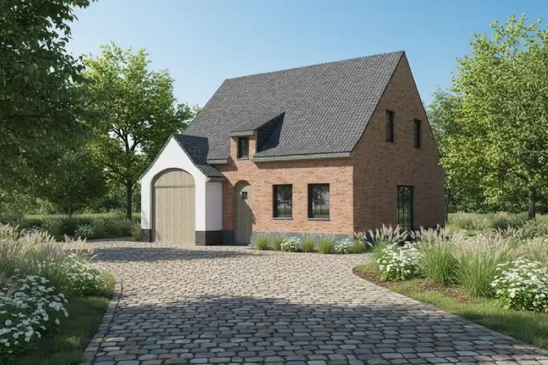 Nieuw te bouwen alleenstaande woning te Mont-de-l'Enclus. foto {{pictureIndex}}