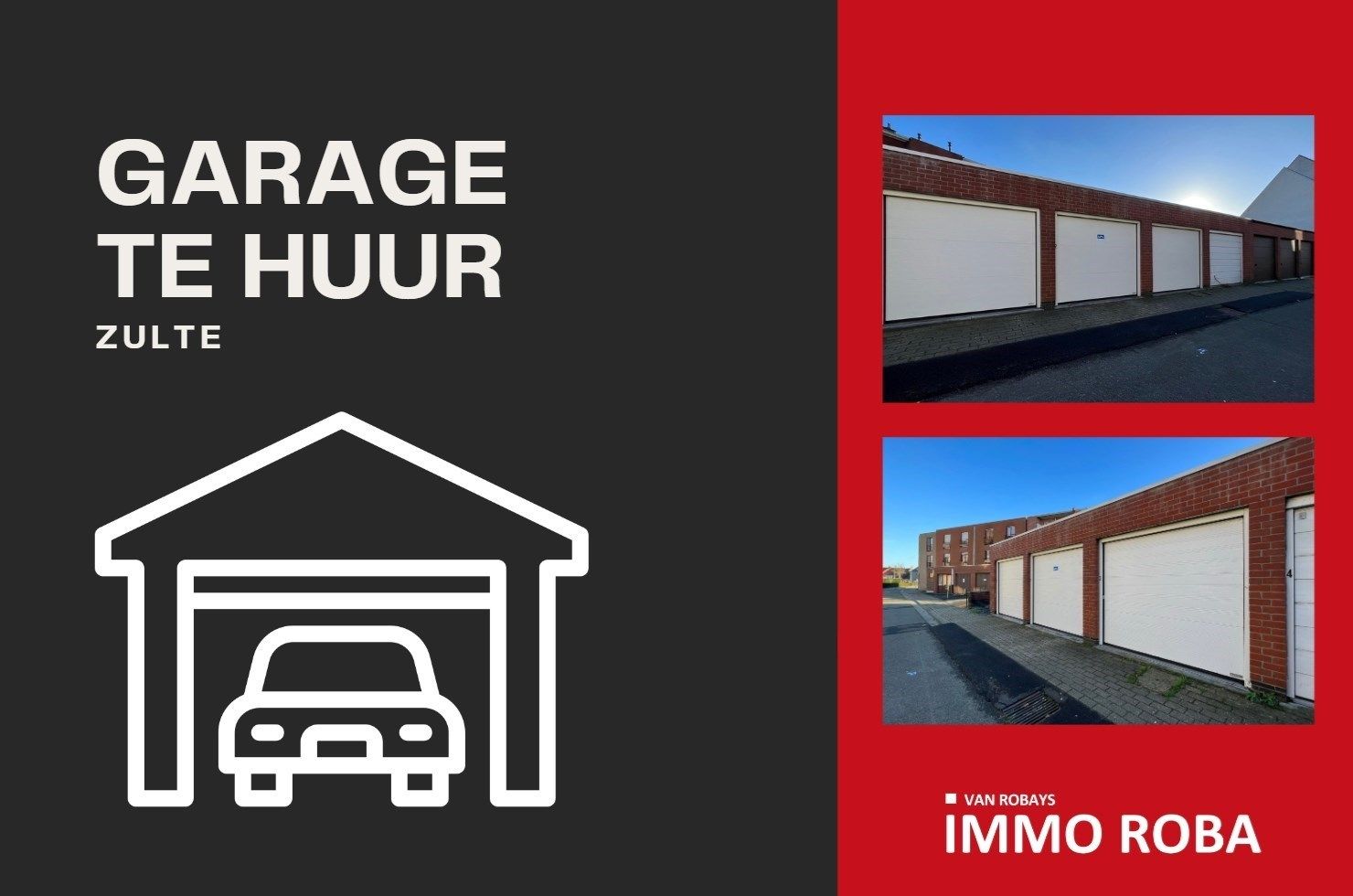 Garage met automatische poort TE HUUR in Zulte!  foto {{pictureIndex}}