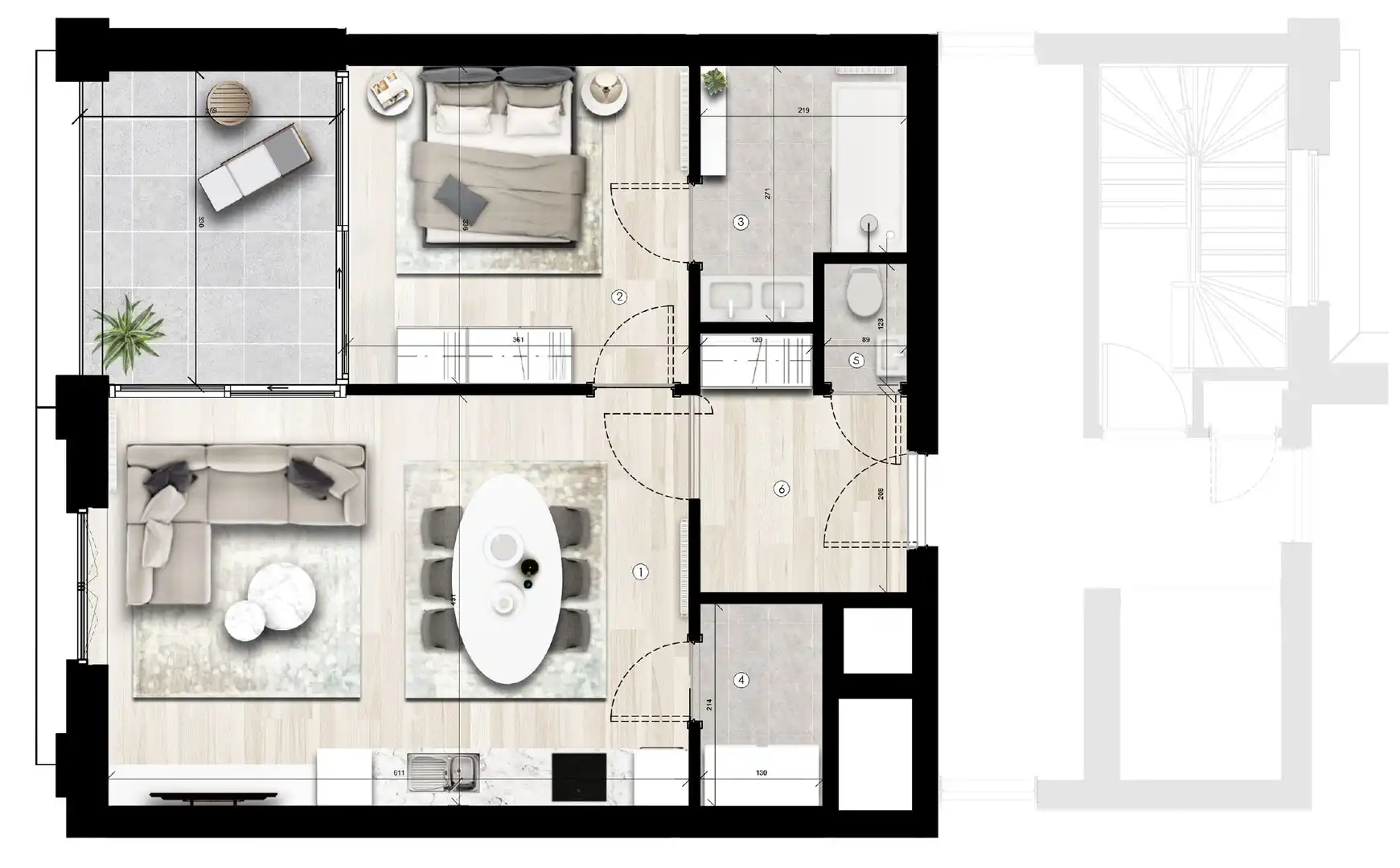 Nieuwbouw appartement + parking en berging te huur foto 2