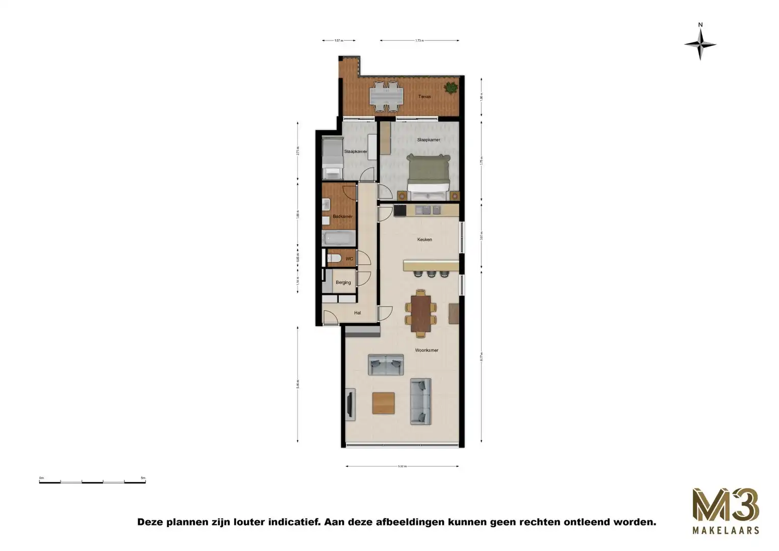 Ruim twee slaapkamer appartement foto 16