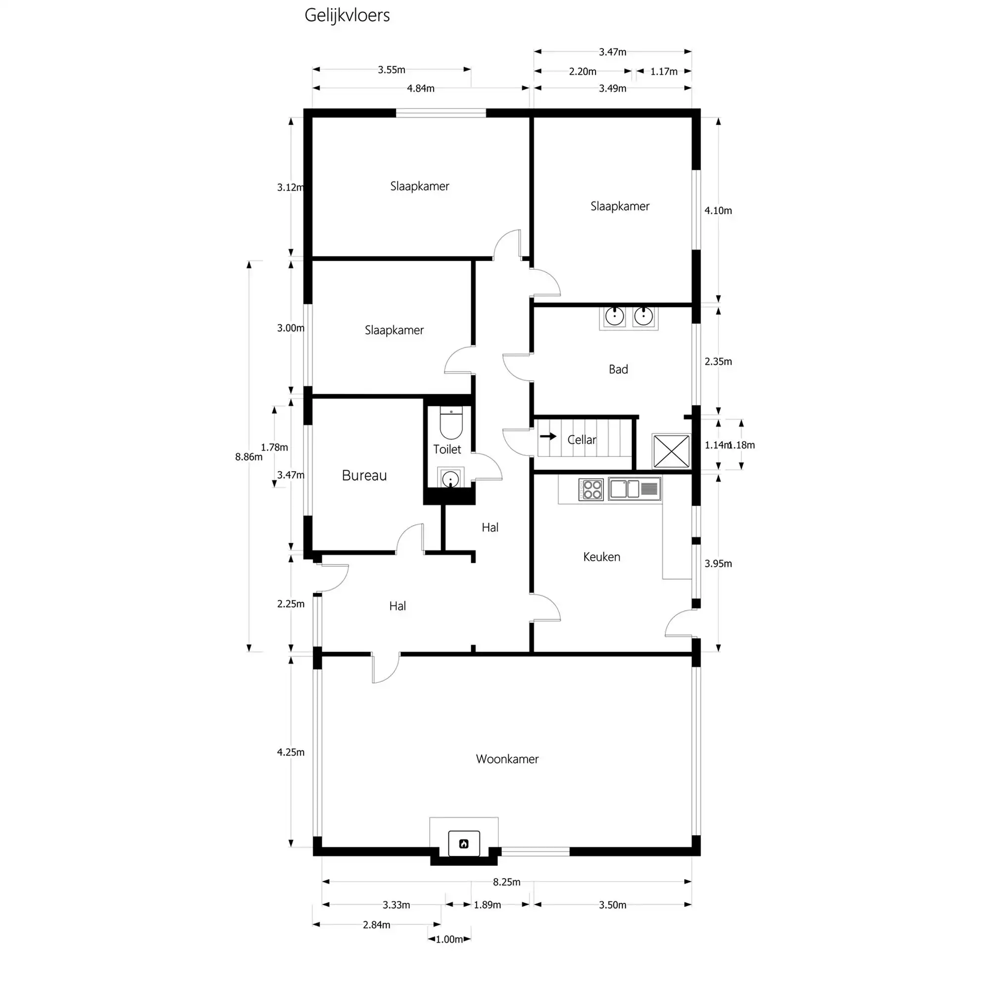 OP TE FRISSEN GELIJKVLOERSE WONING MET 3 SLAAPKAMERS OP EEN RUIM PERCEEL IN HET CENTRUM VAN OOSTHAM foto 28