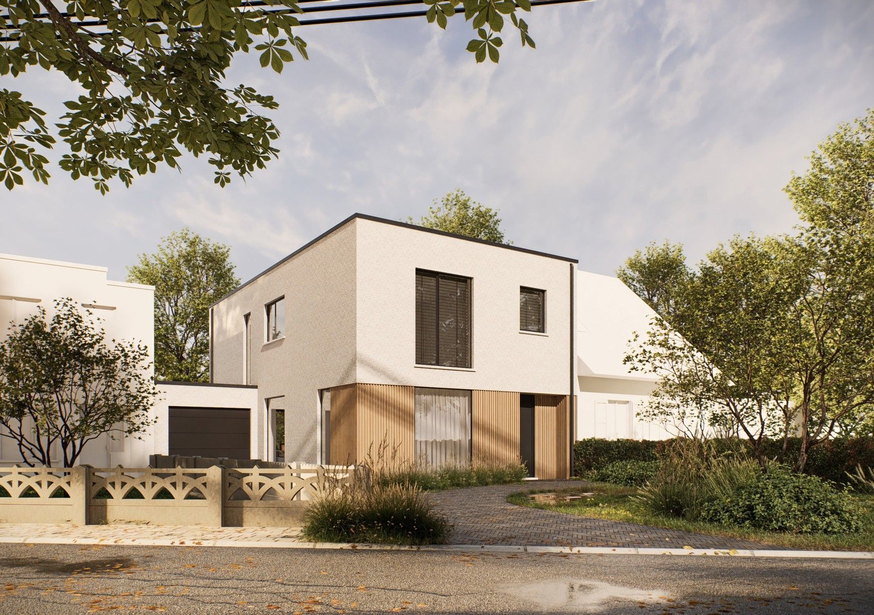 Nieuwbouw HOB met 3 slpk, bureau, 2 bdk, garage en tuin foto 2