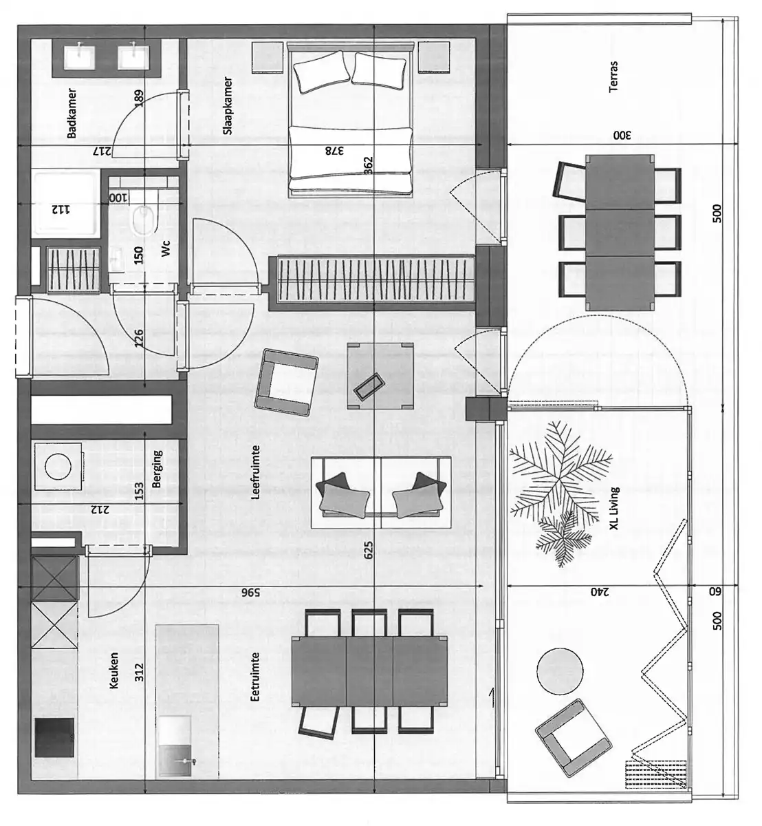 Ongemeubeld 1k appartement met prachtig terrras foto 15