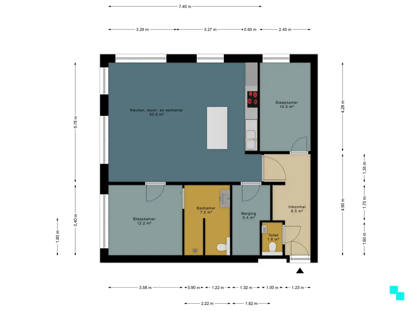 Gelijkvloers twee slaapkamerappartement nabij het centrum van Merelbeke foto 21
