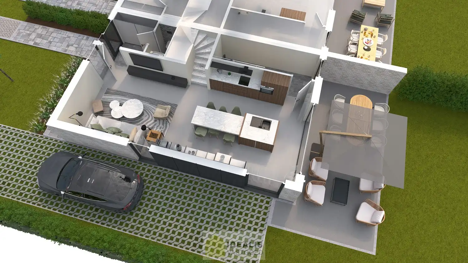 PRACHTIGE NIEUWBOUWWONING (GRONDAANDEEL €156.000 + 12% REGISTRATIERECHTEN EN CONSTRUCTIE €284.000 + 21% BTW) MET EEN HEERLIJK LICHTRIJKE WOONKAMER MET OPEN KEUKEN, RUIME BERGING, 3 SLAAPKAMERS foto 7