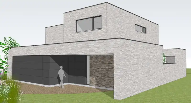 Nieuw te bouwen alleenstaande woning met vrije keuze van architectuur te Oostrozebeke. foto {{pictureIndex}}