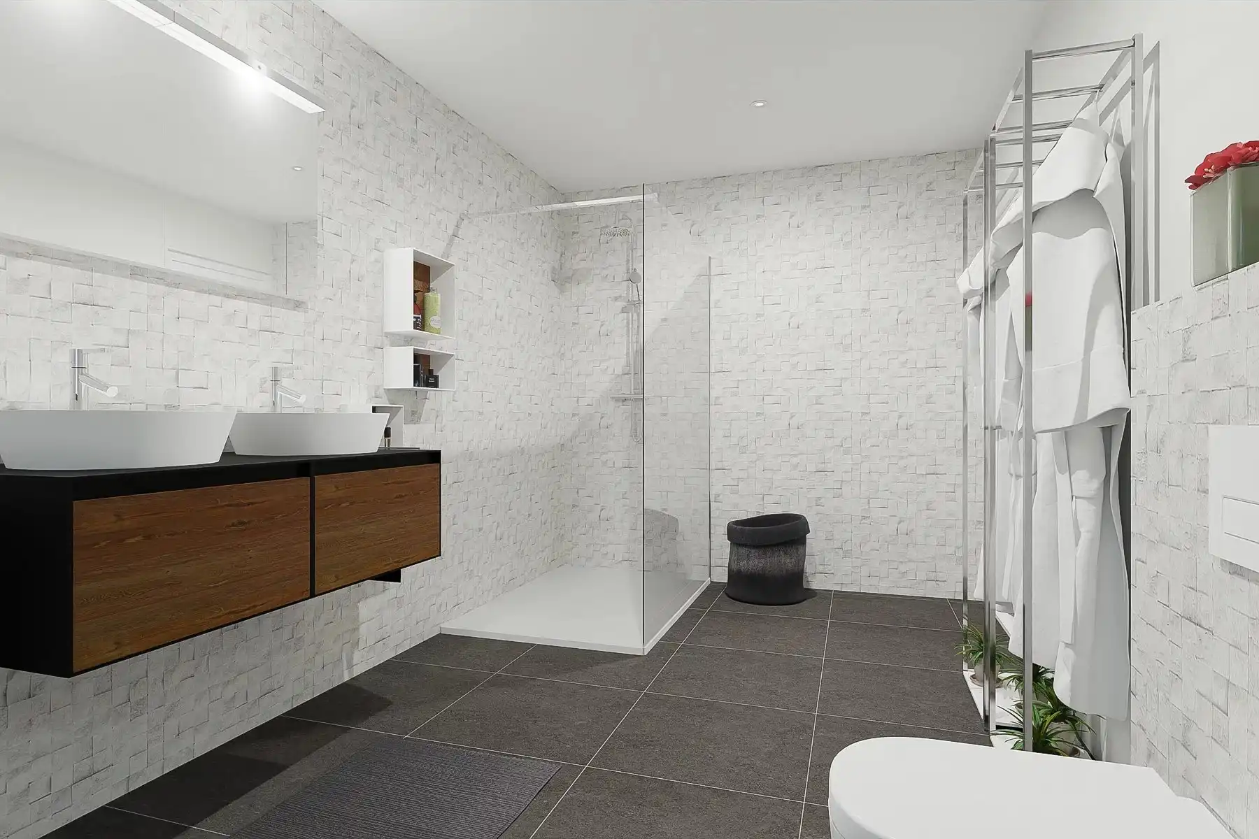 Nieuwbouwappartement (1st + 2de verd.) met 3 slaapkamers en mooie terrassen. foto 15