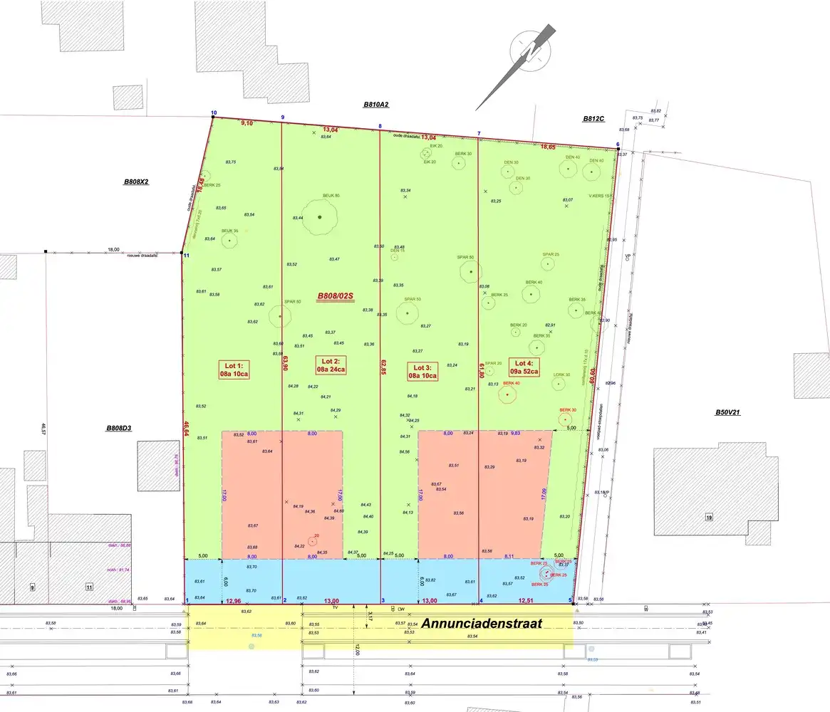 Genk, Annunciadenstraat 13-17: 4 uitstekend gelegen bouwgronden voor halfopen bebouwing foto {{pictureIndex}}