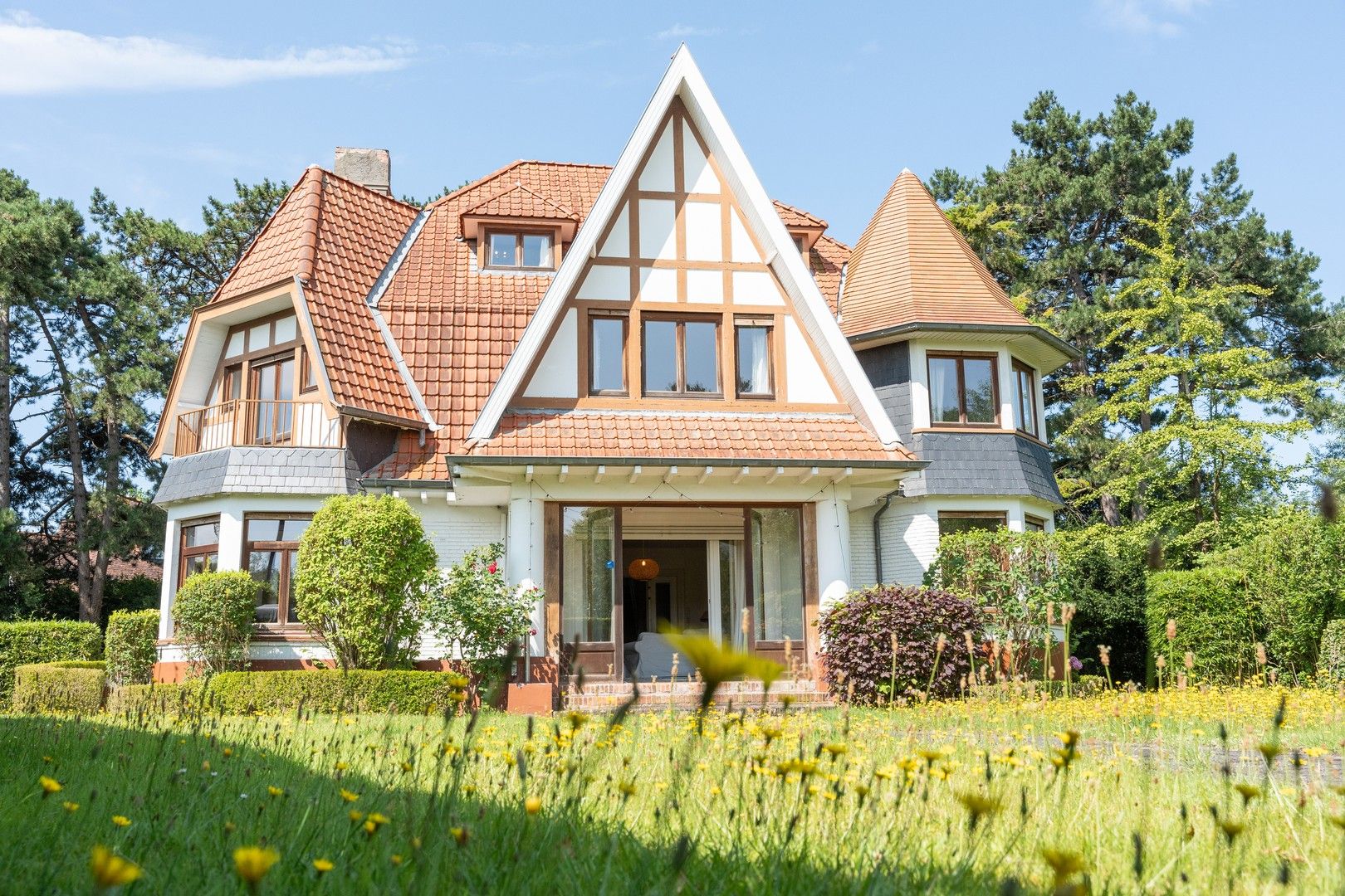 Hoofdfoto van de publicatie: Karaktervolle interbellum villa in cottagestijl te koop.