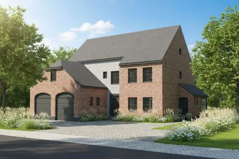 Nieuw te bouwen alleenstaande woning te Emelgem. foto {{pictureIndex}}