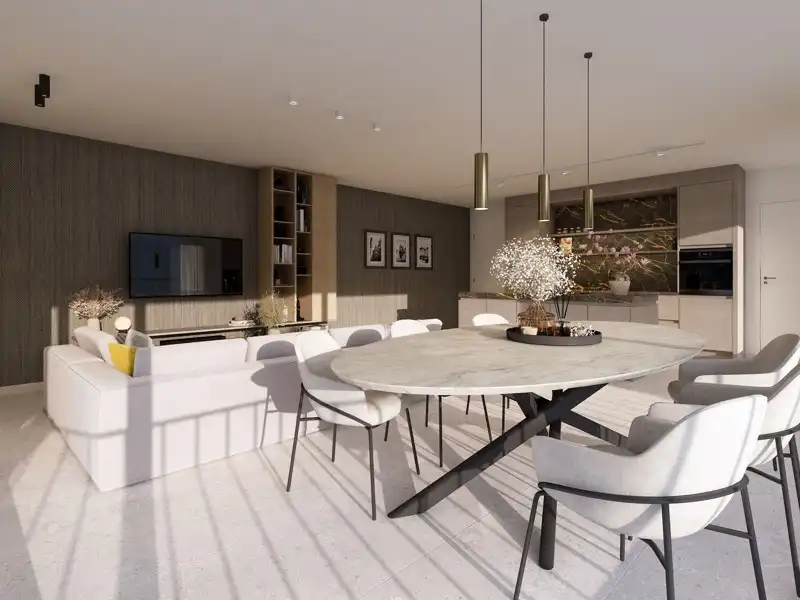 MOGELIJKHEID AANKOOP NIEUWBOUW à 6% BTW - LUXUEUS APPARTEMENT TE KOOP OP TOPLOCATIE IN LOCHRISTI (WACHTEBEKE) - PRIJS INCLUSIEF ONDERGRONDSE PARKEERPLAATS EN KELDERBERGING foto 9