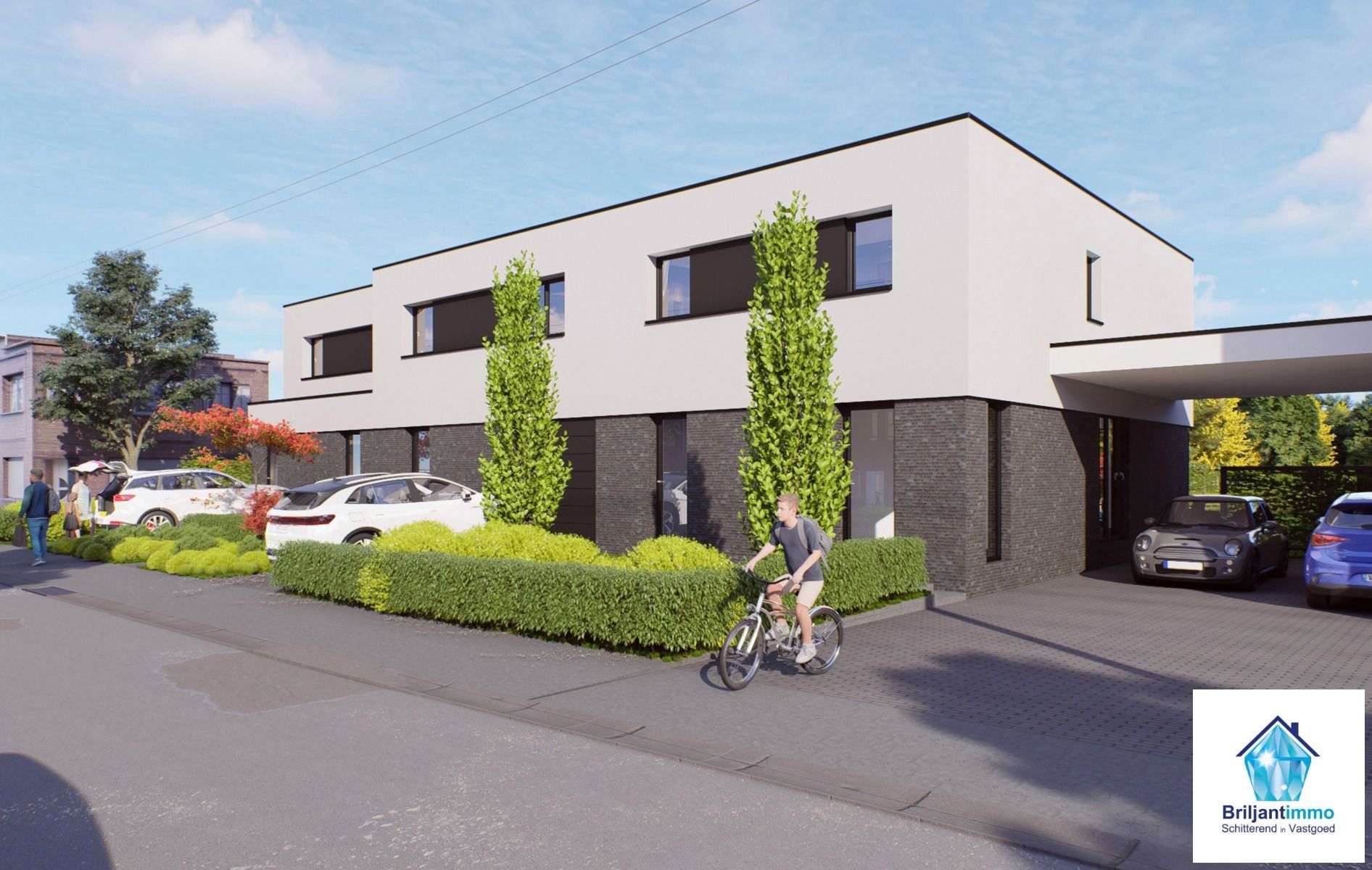 Tijdloze wit/zwarte moderne BEN villa met groen uitzicht foto 3