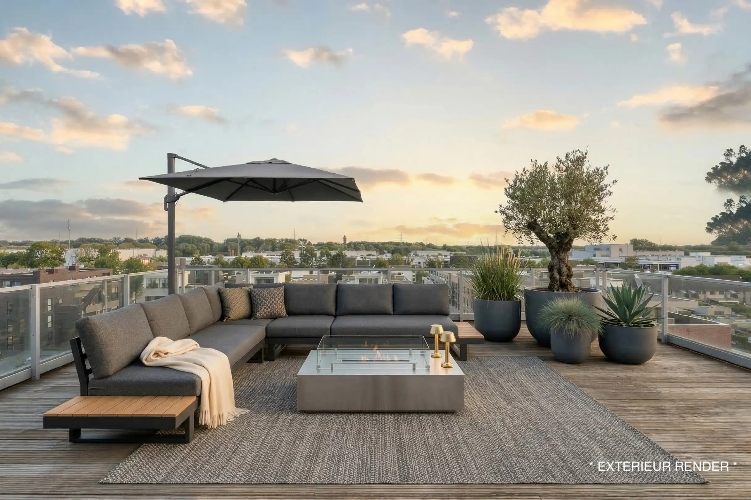 Luxueus penthouse van 204 m² met uitzonderlijke terrassen en panoramisch zicht in Hasselt foto {{pictureIndex}}
