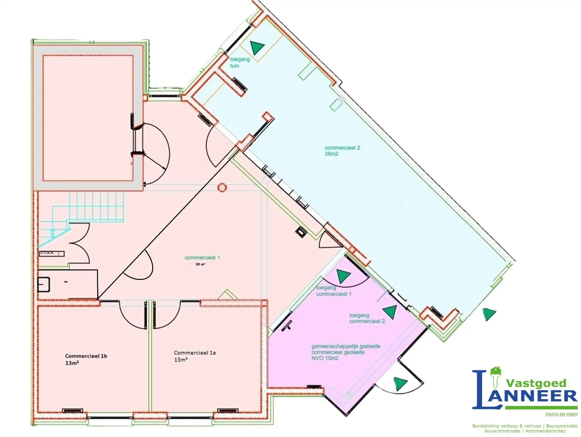 Praktijk/kantoorruimte in gemengd handelspand- Centrum Herne foto 5