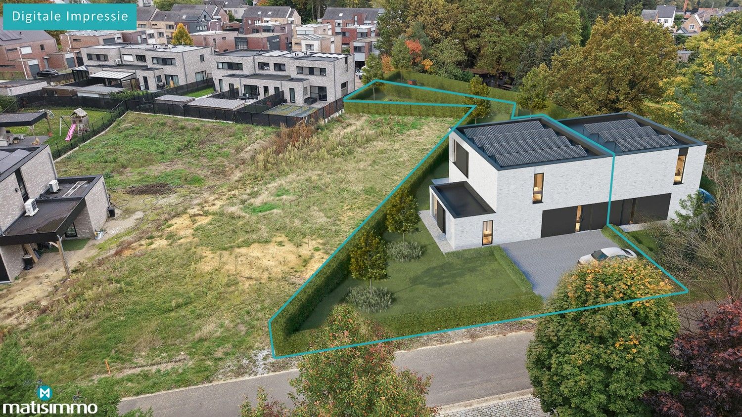 RUSTIG GELEGEN BOUWGROND VOOR HALFOPEN BEBOUWING MET IDEALE LIGGING TE HEUSDEN-ZOLDER foto {{pictureIndex}}