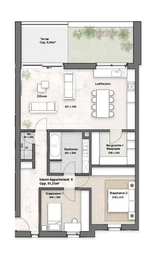 Nieuwappartement met 2 slaapkamers en terras – prijs inclusief 21% BTW foto 24