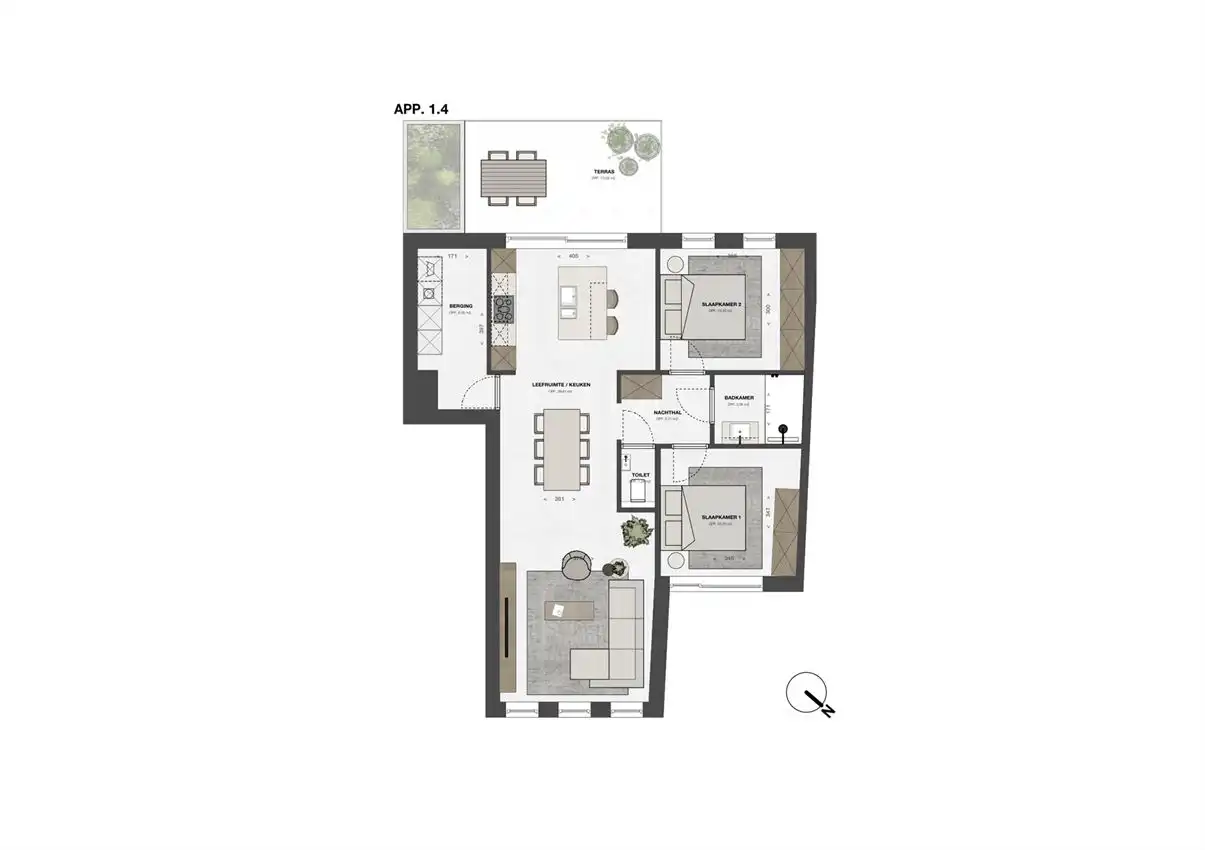 Leuk ingedeeld appartement met doorzoneffect en 2slk foto 2