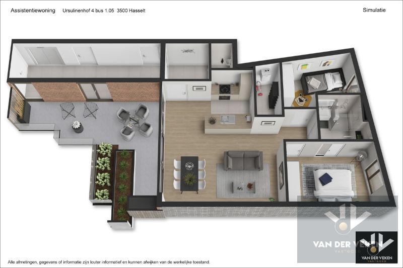 ASSISTENTIE-APPARTEMENT MET 2 SLPK EN RIANT TERRAS OP TOPLOCATIE foto 14