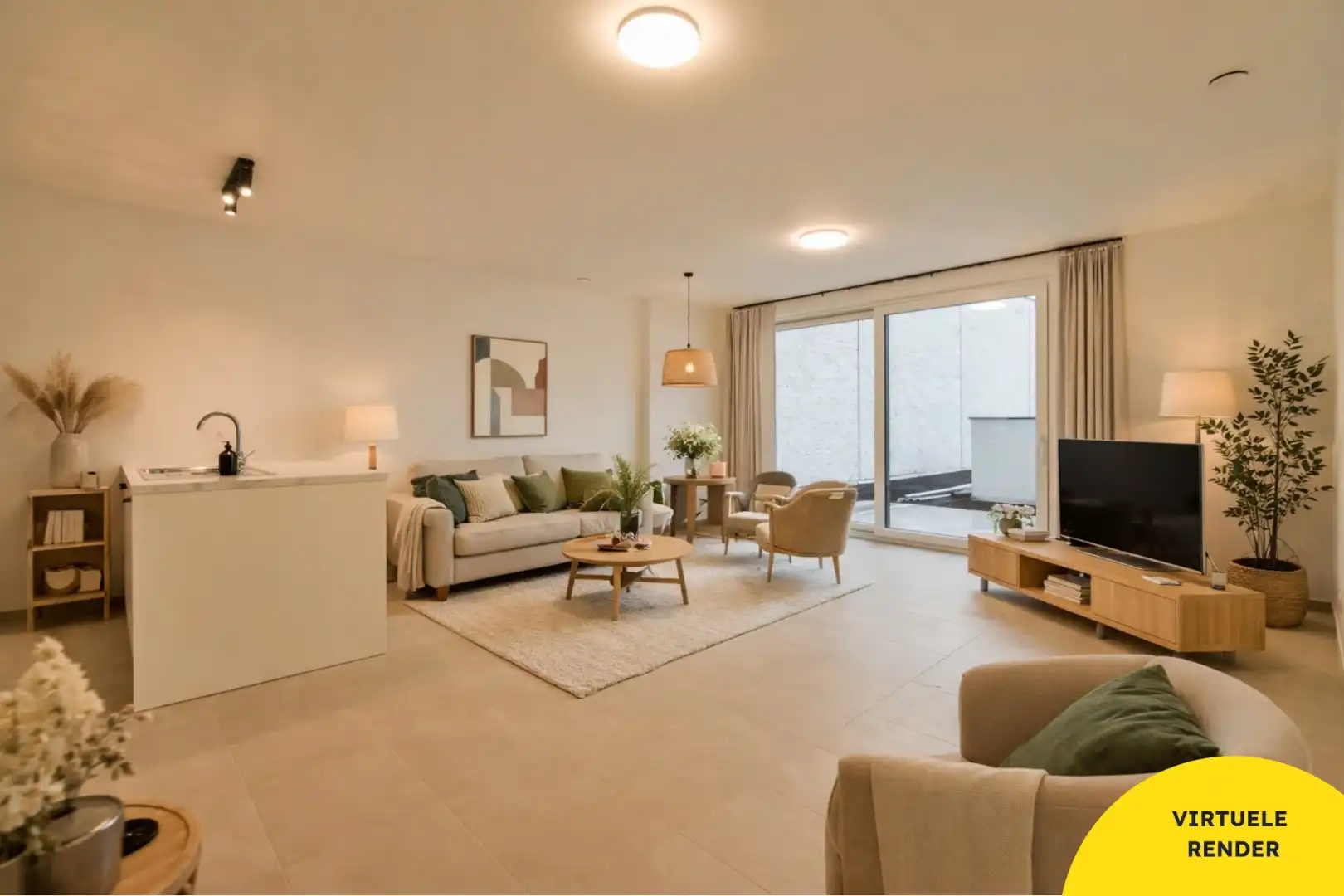 Gelijkvloerse appartement te huur in centrum Torhout! foto {{pictureIndex}}