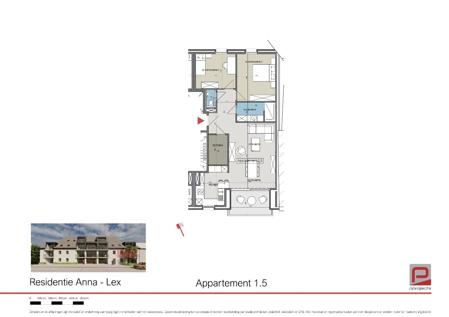 NIEUWBOUWAPPARTEMENT MET TWEE SLAAPKAMERS EN TERRAS foto 9