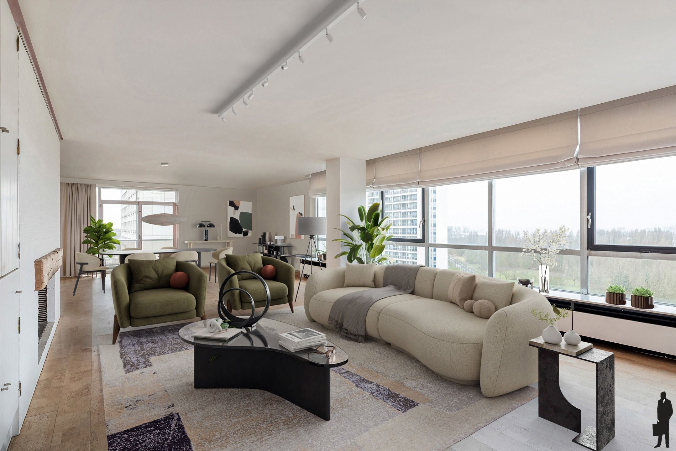 Exclusief appartement met zicht over de skyline van Antwerpen en de Schelde! foto {{pictureIndex}}
