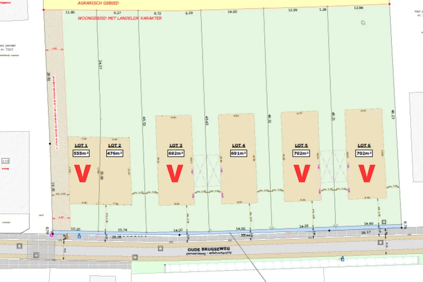 Bouwgrond voor open bebouwing met zuidgerichte tuin op 691 m² foto 2