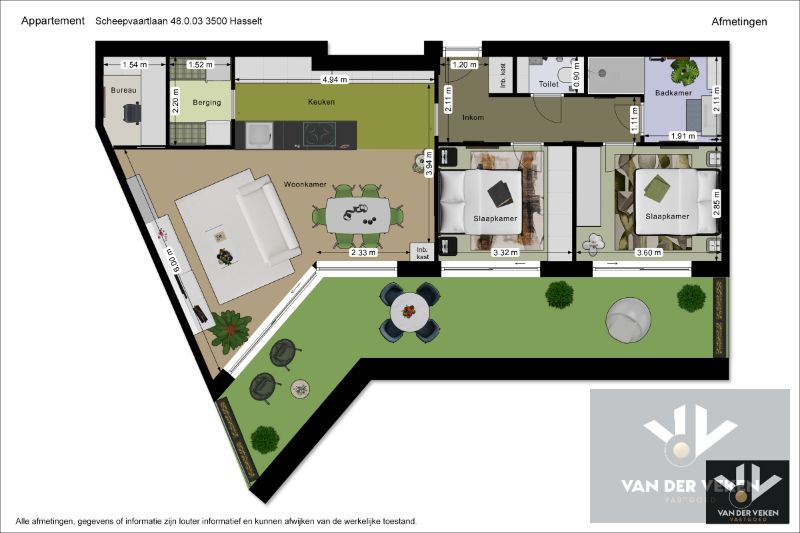 APPARTEMENT MET 2 SLAAPKAMERS “RESIDENTIE ZUIDZICHT” GELIJKVLOERS GRENZEND AAN BINNENTUIN foto 27