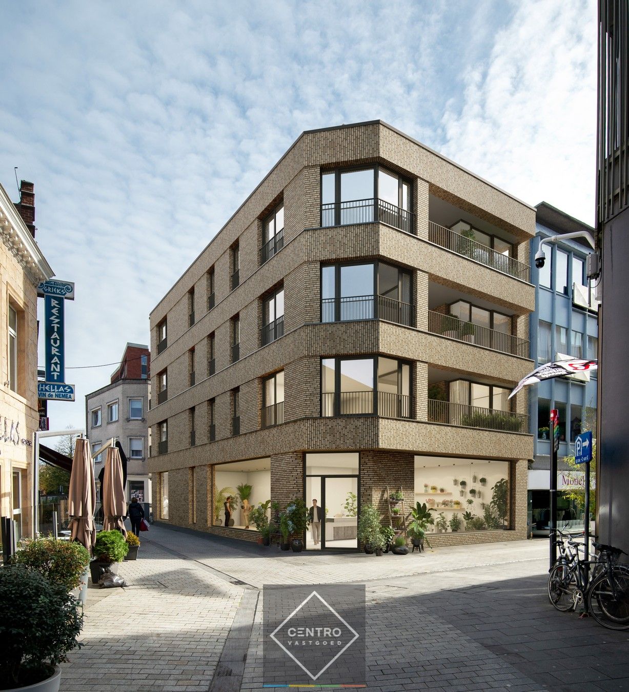 Verder af te werken LICHTRIJK handelsgelijkvloers (± 140m²)  op een HOEK-ligging op 50m van "K in Kortrijk" ! foto 2
