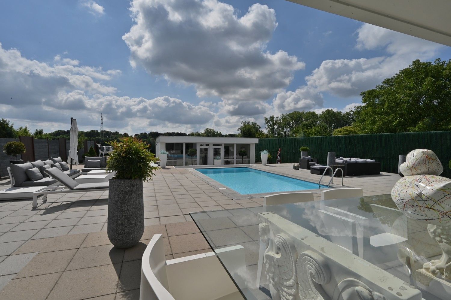 Ruime woning met zwembad en royaal poolhouse, op rustige locatie in Rekem, direct grenzend aan velden foto 8